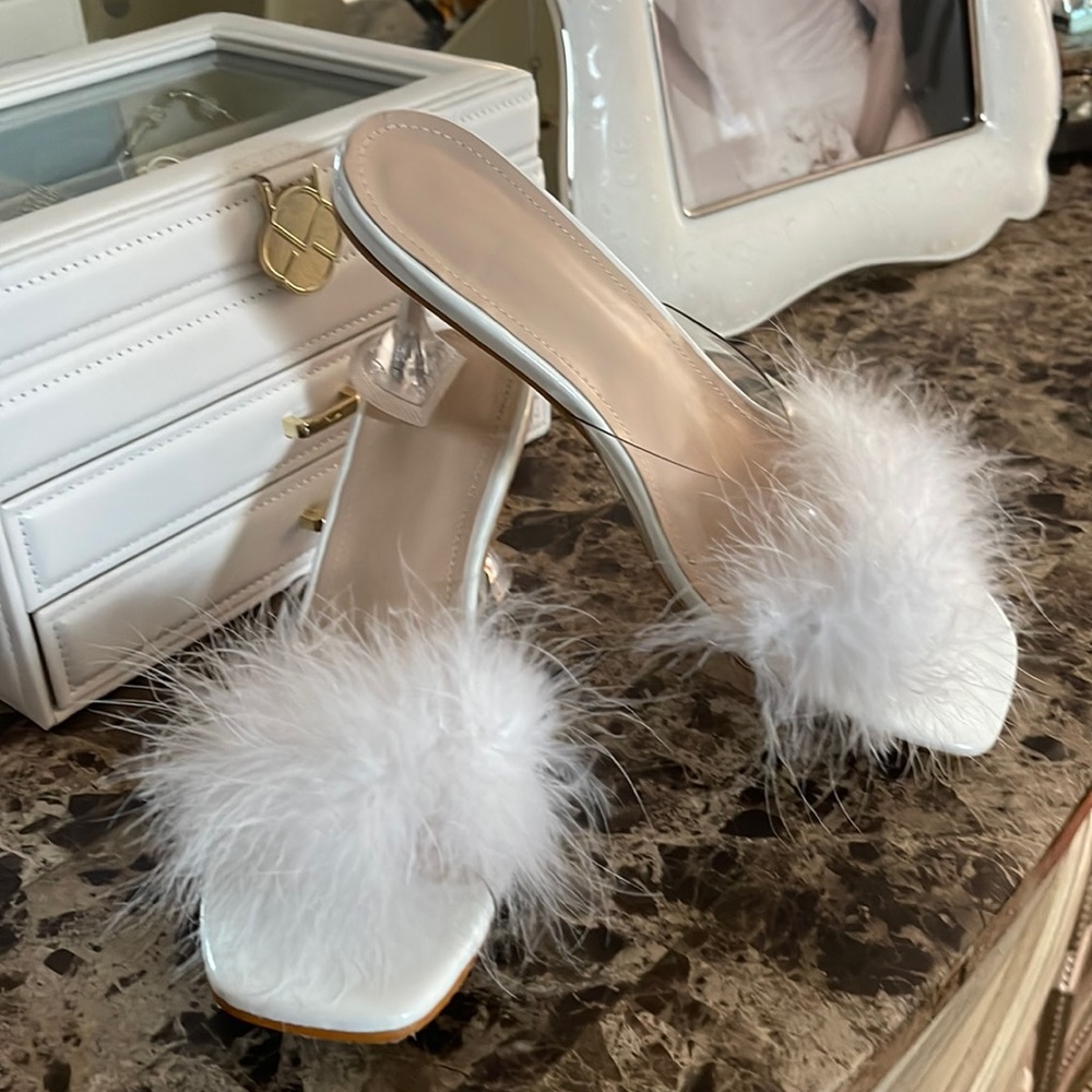 Bridal marabou slippers